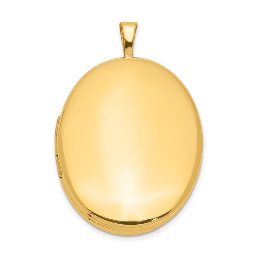 1/20 14K Gold Filled 26mm Polished and Satin Oval 2 Frame Locket